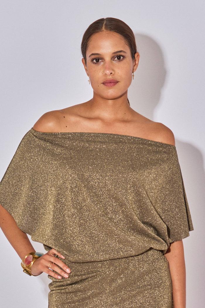 beliza TOP COL BARDOT THAIS MINERAL LUREX