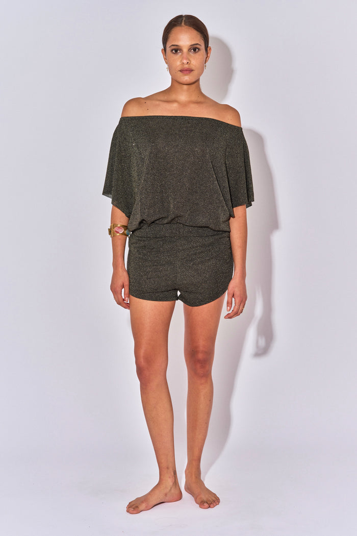 Beliza TOP COL BARDOT THAIS NOIR LUREX