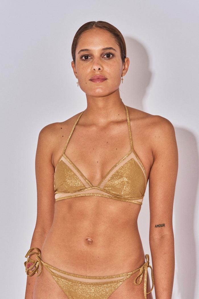 beliza TOP TRIANGLE CARLA LUREX DORE