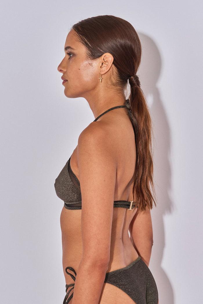 Beliza TOP TRIANGLE CARLA LUREX NOIR