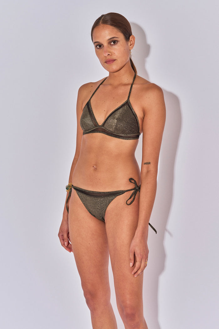 Beliza TOP TRIANGLE CARLA LUREX NOIR