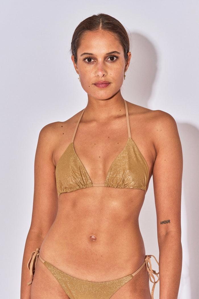 beliza TOP TRIANGLE REVERSIBLE KATE LUREX DORE