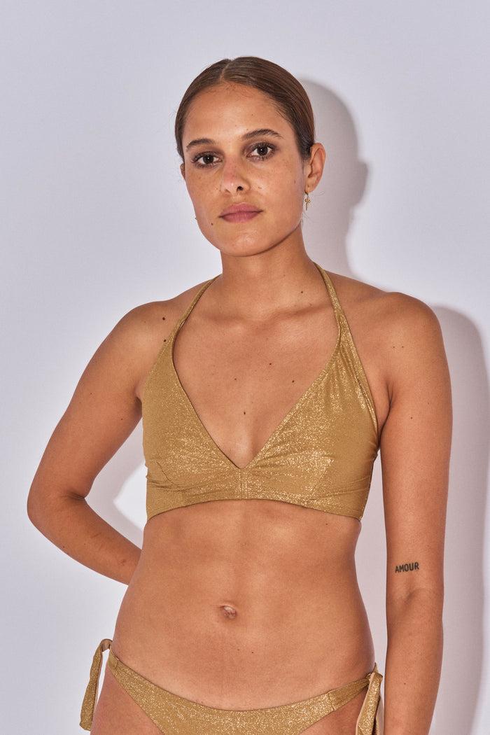 beliza TOP TRIANGLE TESS LUREX DORE