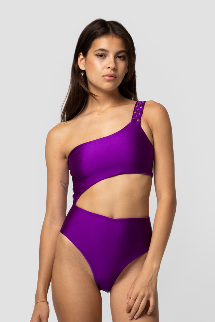 beliza MAILLOT DE BAIN UNE PIECE ASYMETRIQUE ARIANE PURPLE