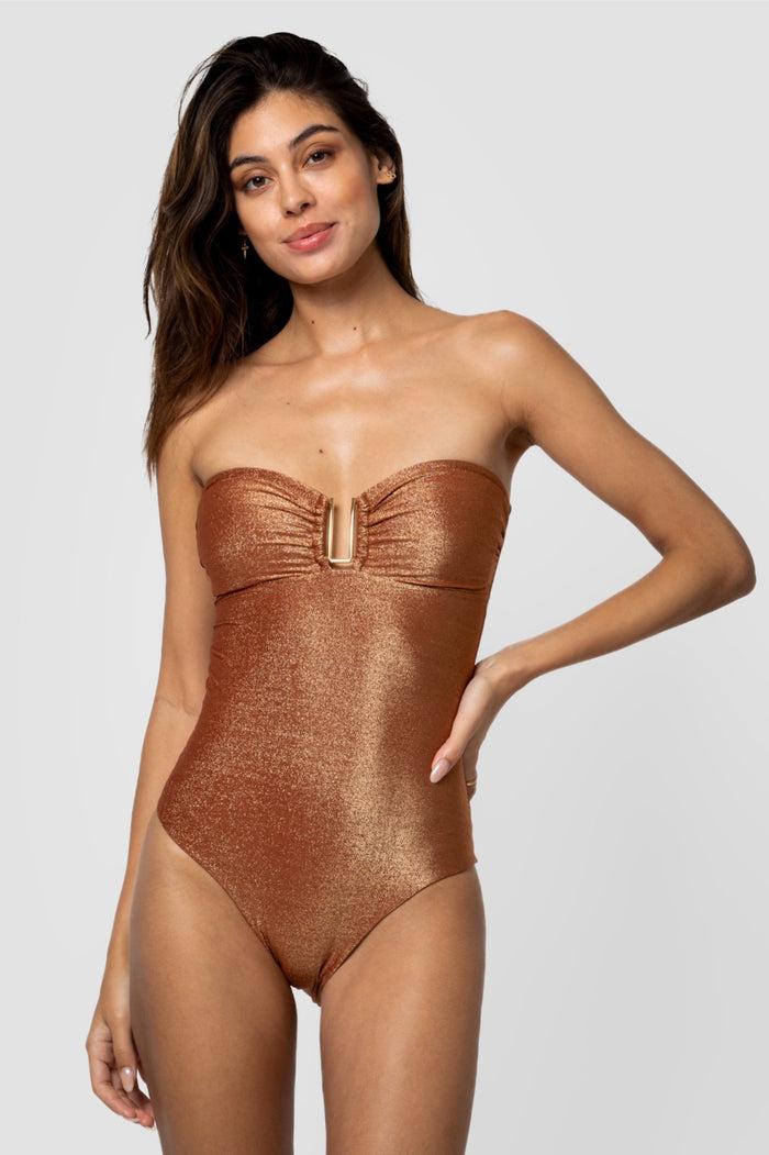 beliza MAILLOT DE BAIN UNE PIECE BUSTIER CHARLIE LUREX SIENNA