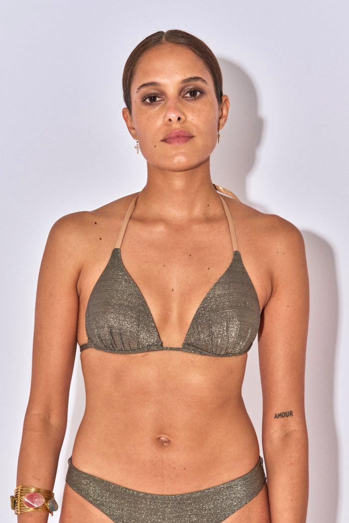 beliza TOP TRIANGLE REMBOURE KATE PAD LUREX MINERAL