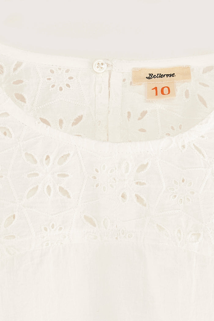 Bellerose Blouse Blanche à 3/4 Manches Pour Filles
