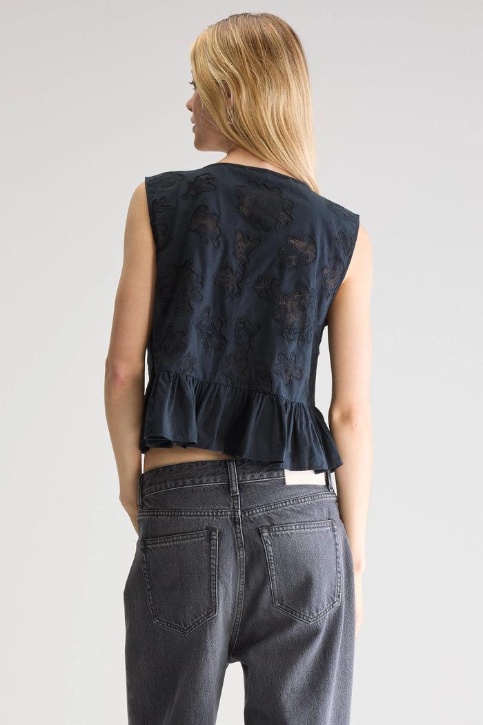 Bellerose Blouse Noire Sans Manches Pour Femmes