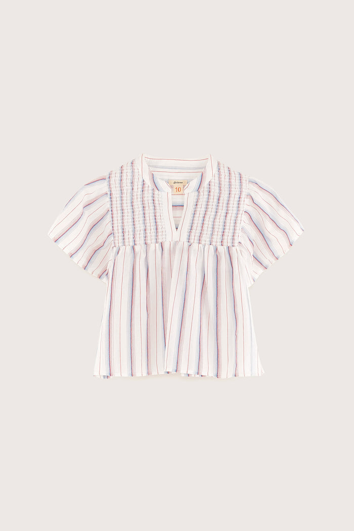Bellerose Blouse Rayée Courte Pour Filles