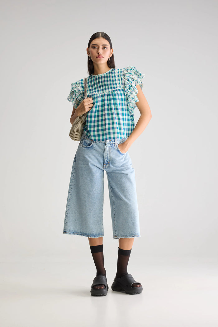 Bellerose Blouse Romantique À Carreaux Pour Femmes