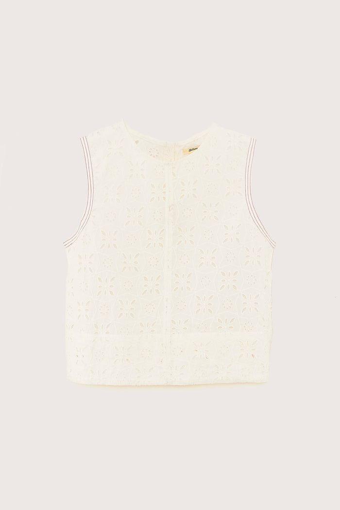 Bellerose Blouse Sans Manches Blanche Pour Filles