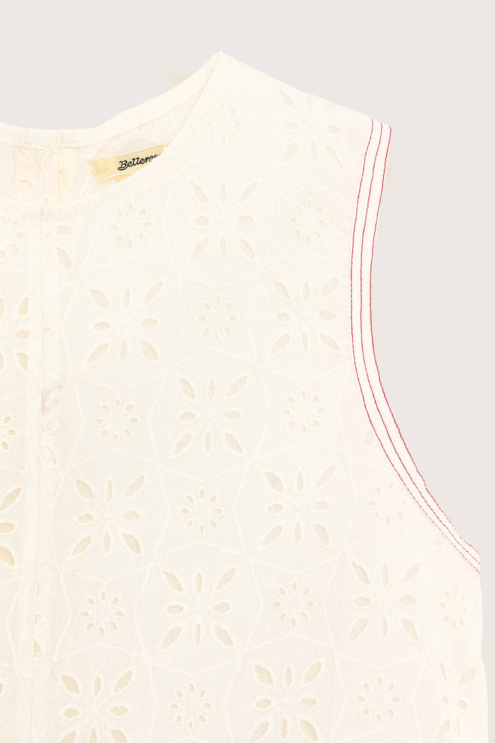 Bellerose Blouse Sans Manches Blanche Pour Filles