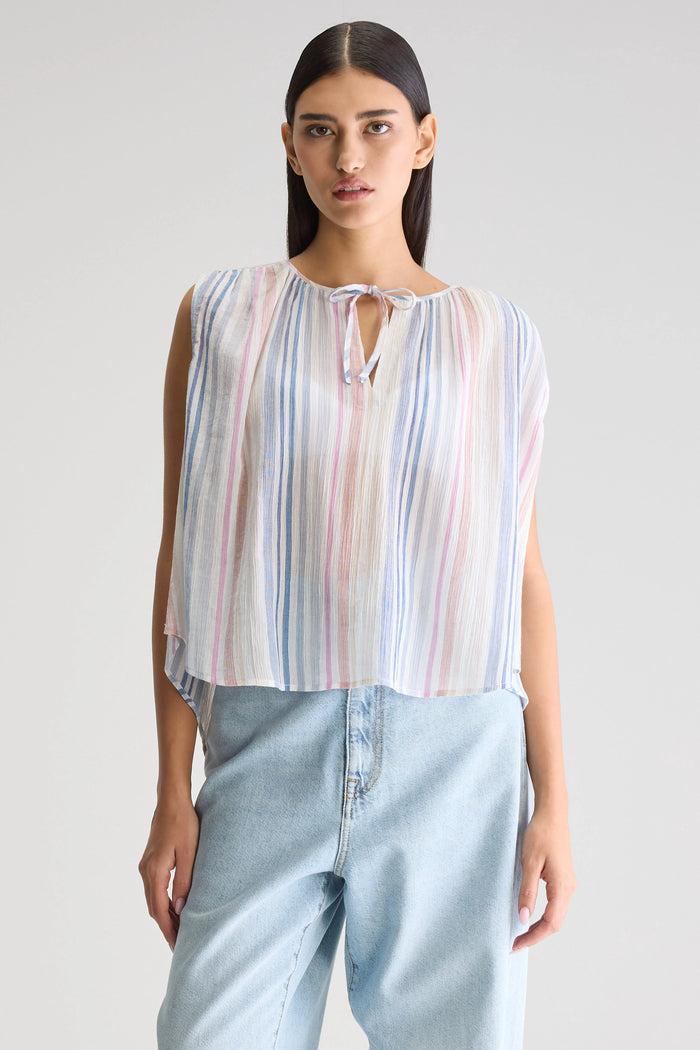 Bellerose Blouse Sans Manches Rayée Pour Femmes