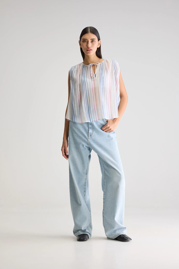Bellerose Blouse Sans Manches Rayée Pour Femmes
