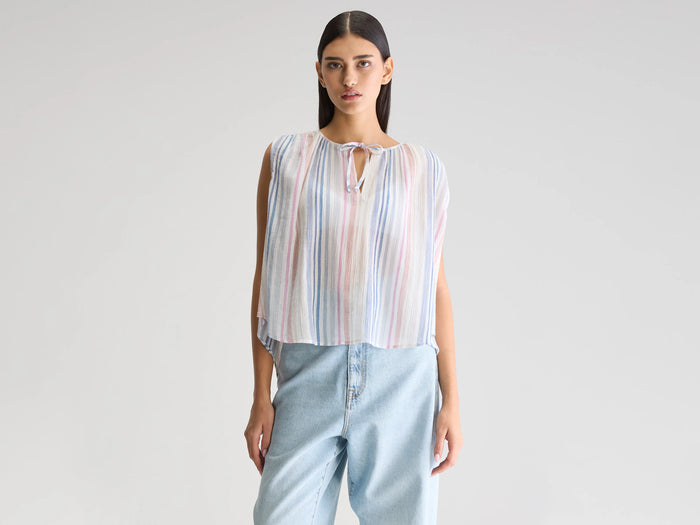 Bellerose Blouse Sans Manches Rayée Pour Femmes