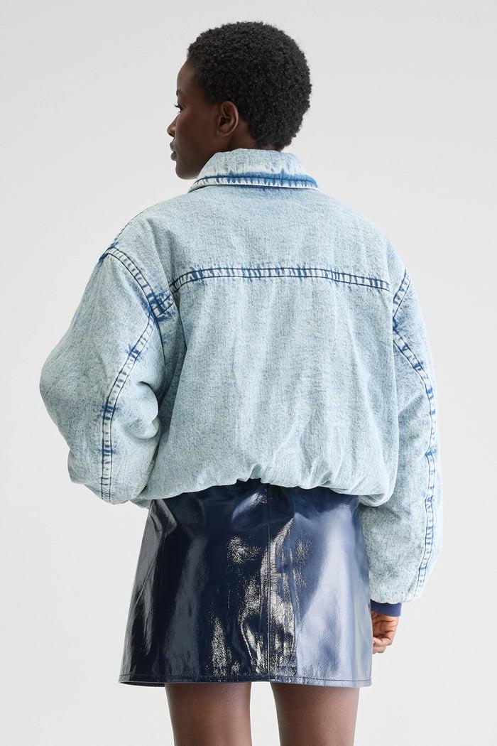 Bellerose Blouson Bomber En Denim Bleu Pour Femmes