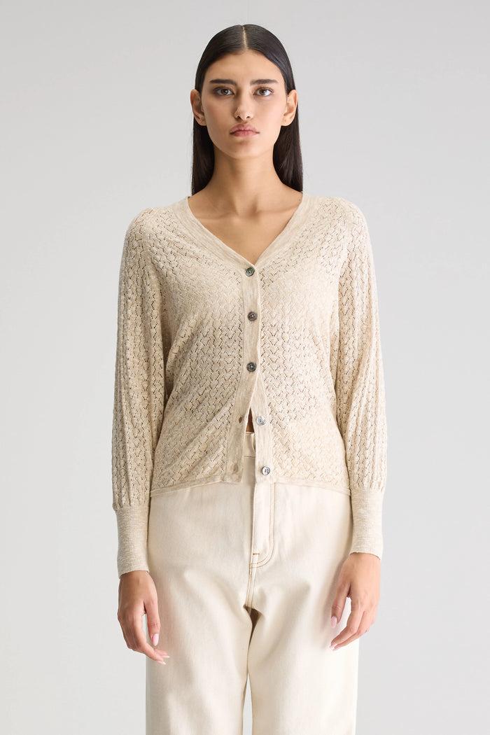 Bellerose Cardigan Beige À Col V Pour Femmes