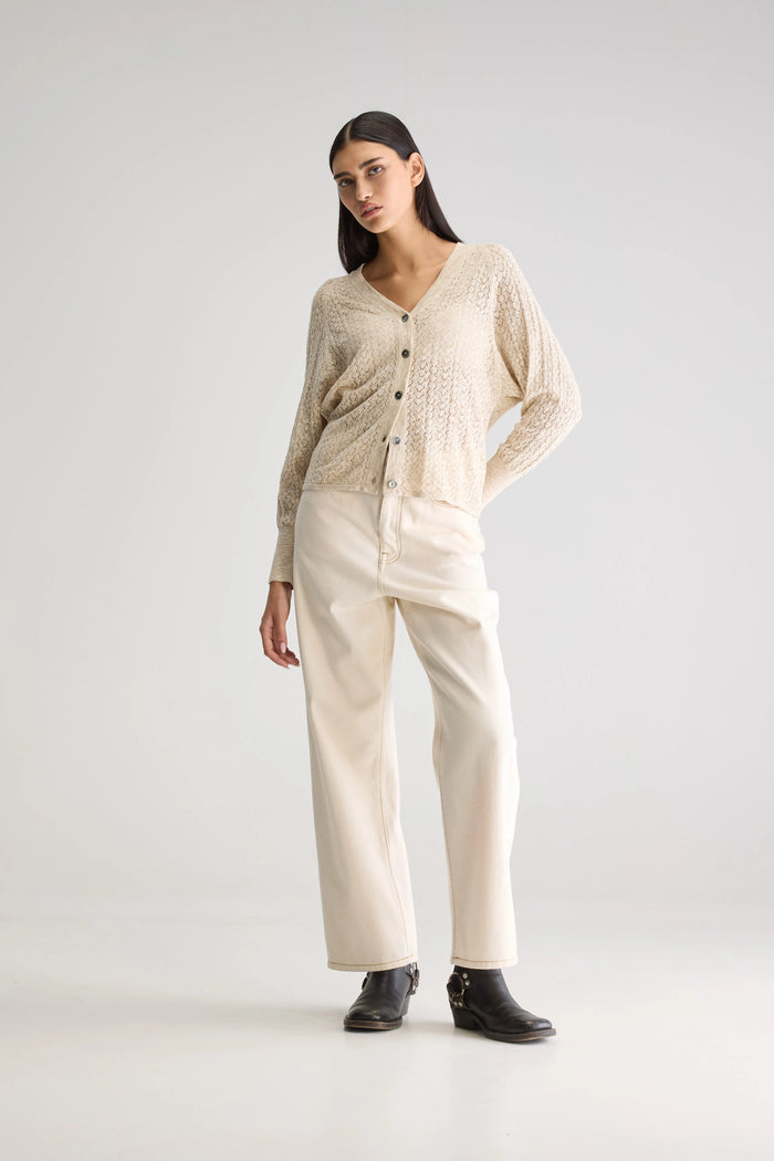 Bellerose Cardigan Beige À Col V Pour Femmes