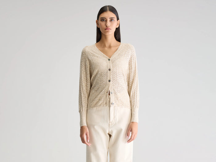 Bellerose Cardigan Beige À Col V Pour Femmes