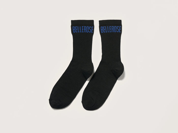 Bellerose Chaussettes à côtes noires pour hommes