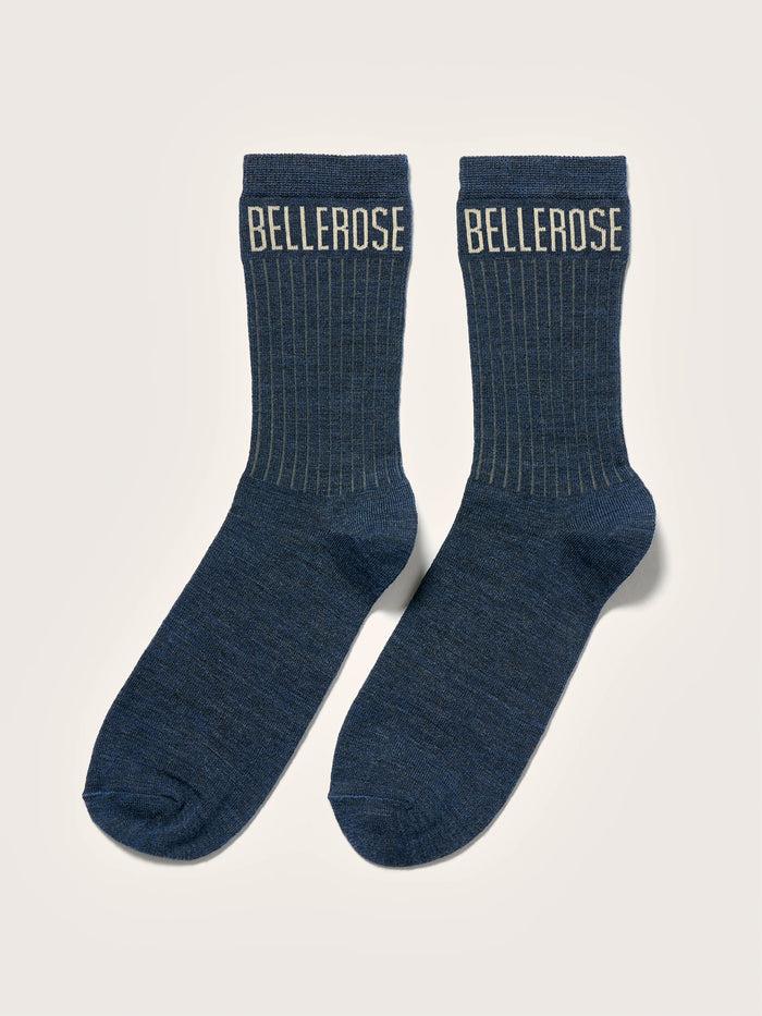 Bellerose Chaussettes Bleues Côtelées Pour Hommes
