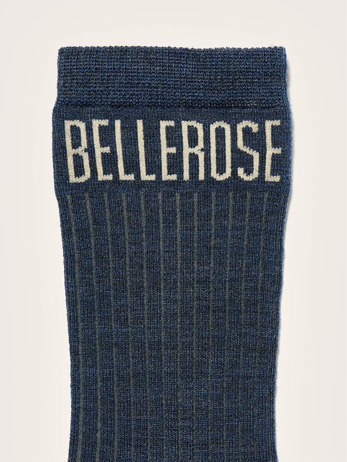 Bellerose Chaussettes Bleues Côtelées Pour Hommes