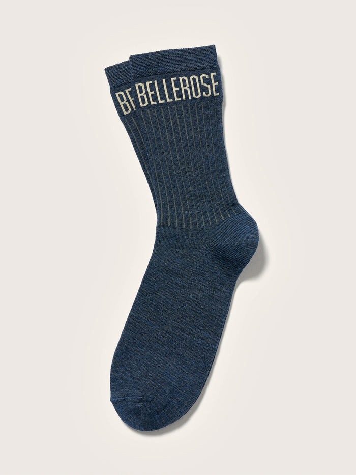 Bellerose Chaussettes Bleues Côtelées Pour Hommes