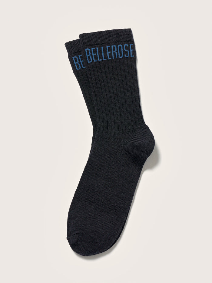 Bellerose Chaussettes Bleues Côtelées Pour Hommes