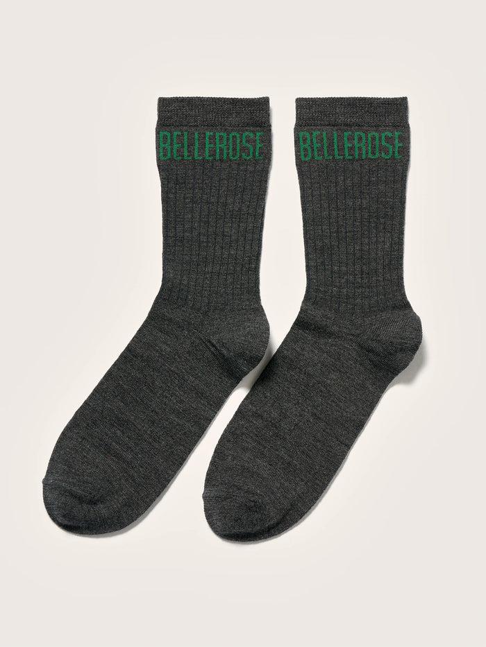Bellerose Chaussettes Grises Côtelées Pour Hommes