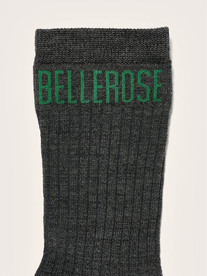 Bellerose Chaussettes Grises Côtelées Pour Hommes
