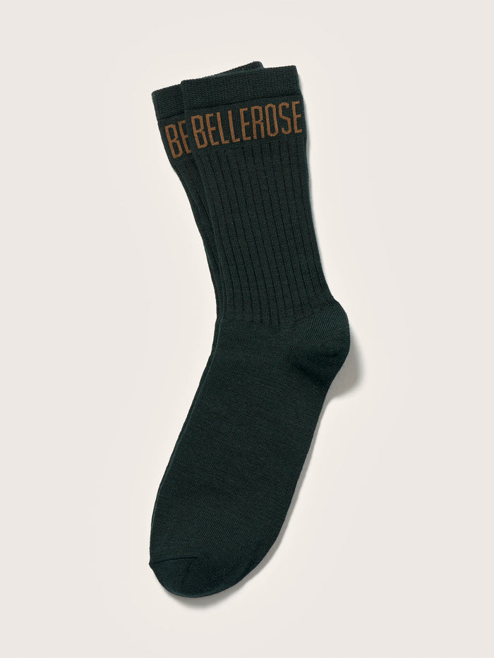Bellerose Chaussettes Vertes Côtelées Pour Hommes