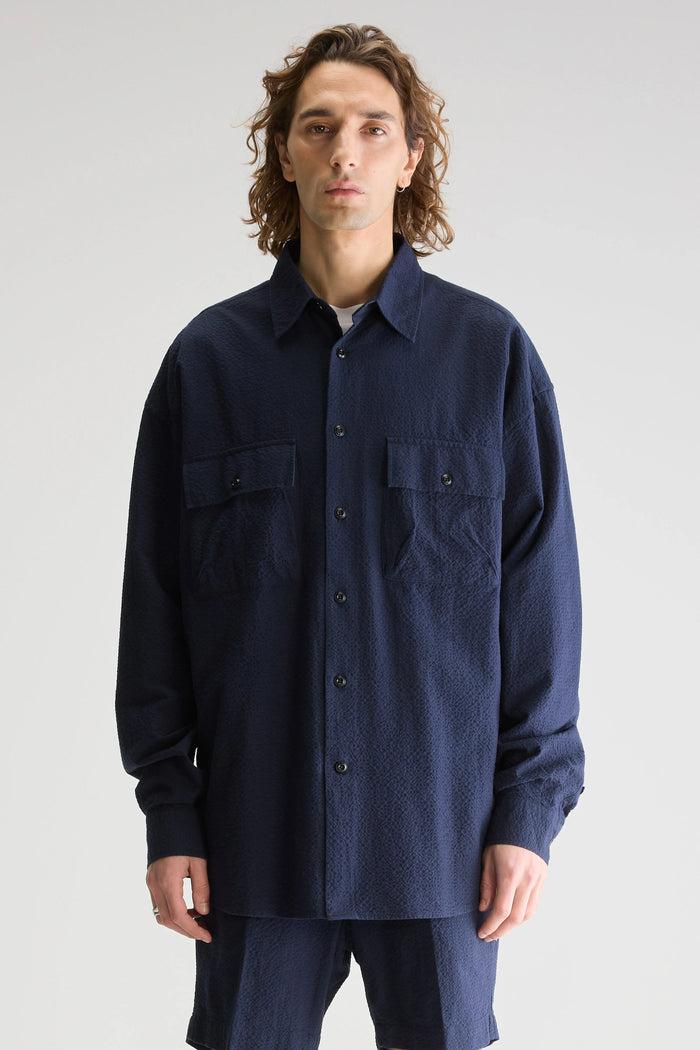 Bellerose Chemise Bleue Oversize Manches Longues