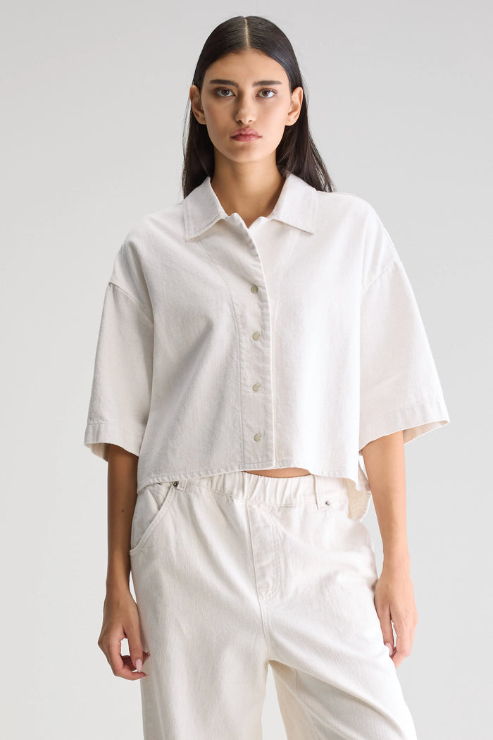 Bellerose Chemise Courte En Denim écru Pour Femmes