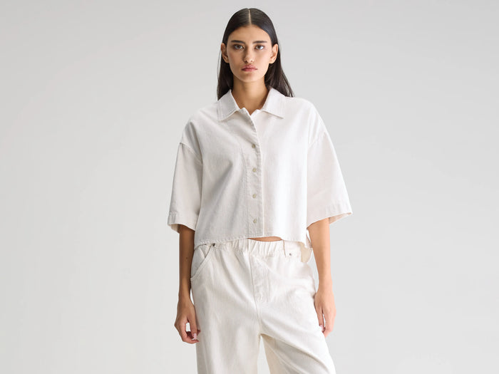 Bellerose Chemise courte en denim écru pour femmes