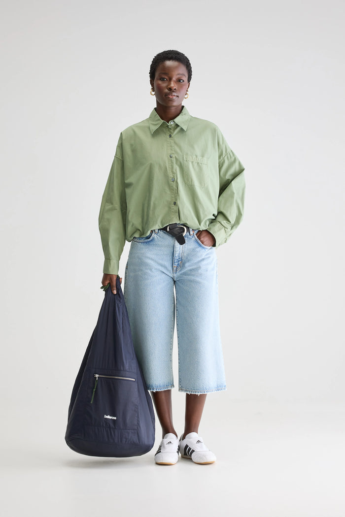 Bellerose Chemise Crop Oversize Verte Pour Femmes