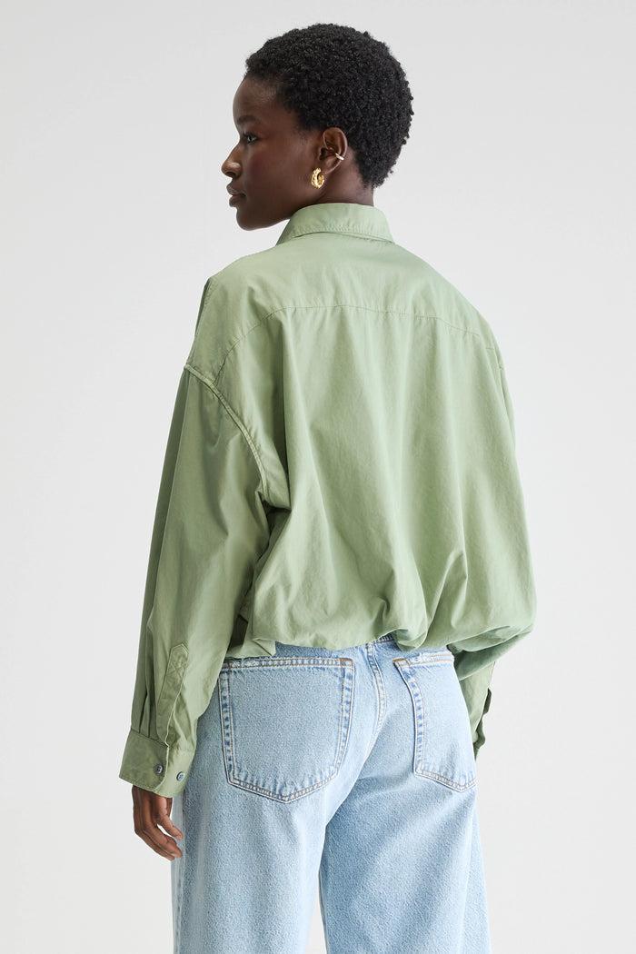 Bellerose Chemise Crop Oversize Verte Pour Femmes