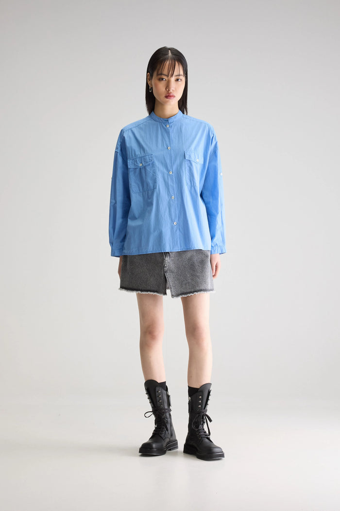Bellerose Chemise Froissée Bleue Pour Femmes