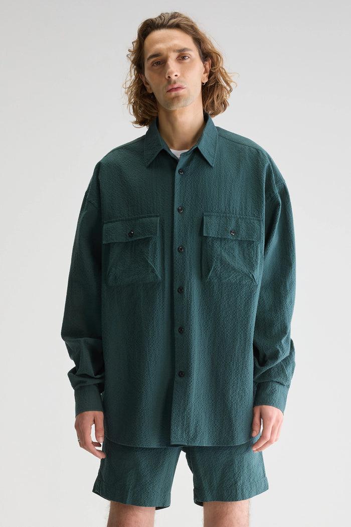 Bellerose Chemise Verte Oversize Manches Longues