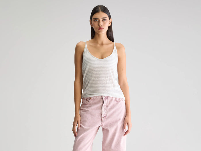 Bellerose Débardeur À Col V Rayé Pour Femmes