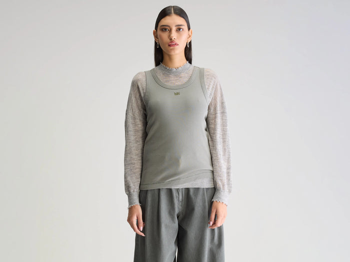 Bellerose Débardeur Slim Vert-Gris Pour Femmes