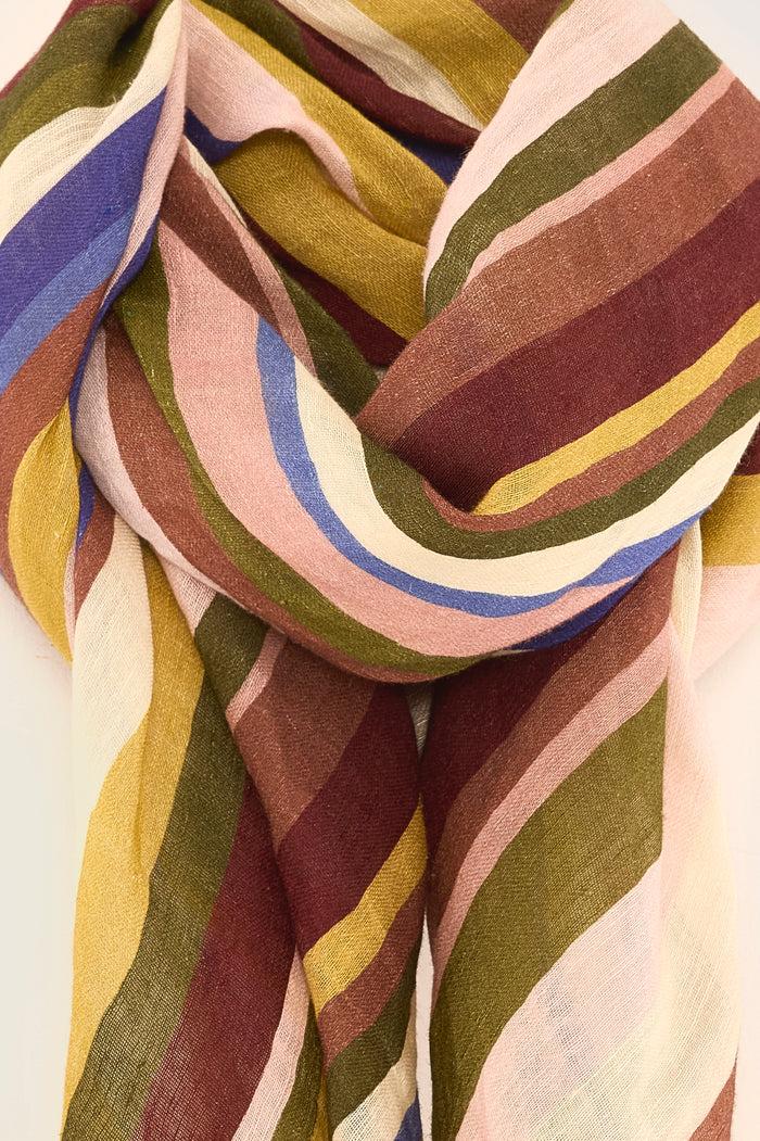 Bellerose Écharpe Carrée Rayée Pour Femmes