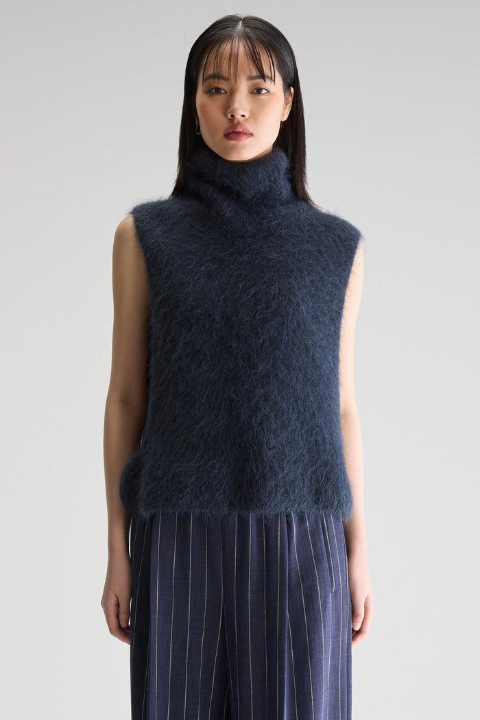 Bellerose Gilet En Maille Bleu Marine Pour Femmes