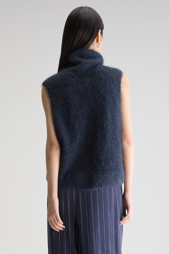 Bellerose Gilet En Maille Bleu Marine Pour Femmes