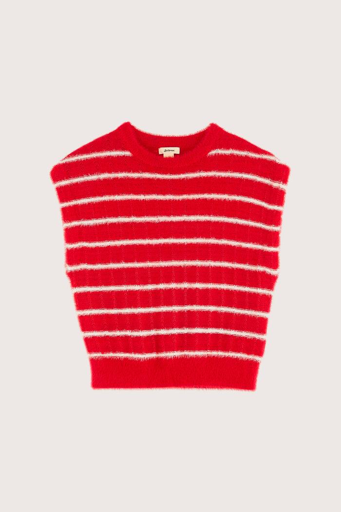 Bellerose Gilet Tricot Rayé Pour Filles