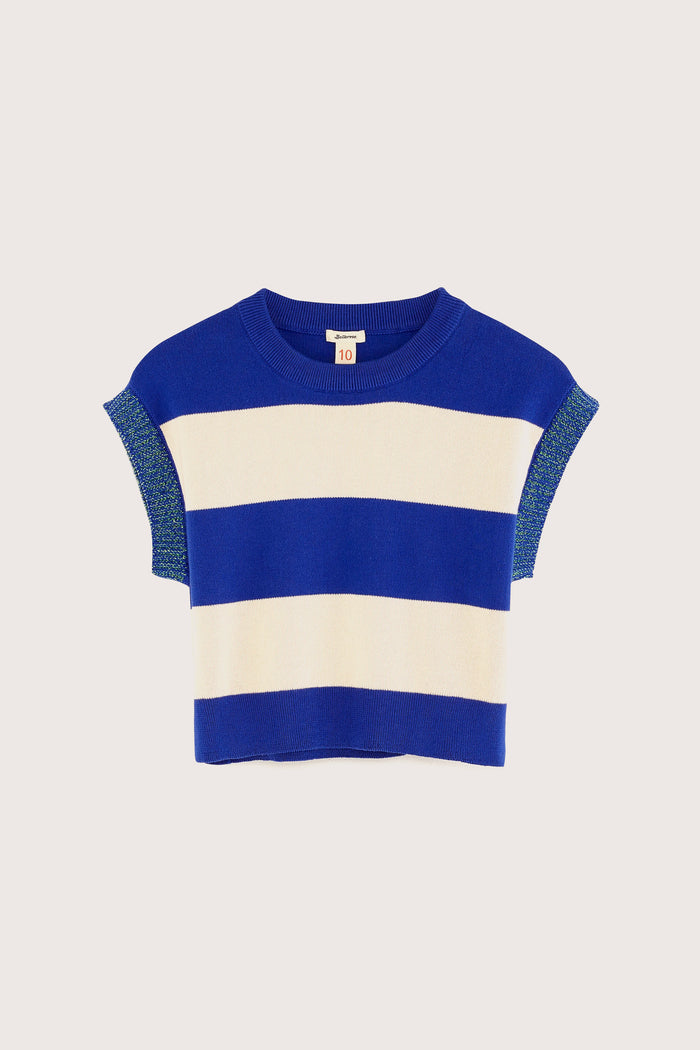 Bellerose Gilet Tricot Rayé Pour Filles