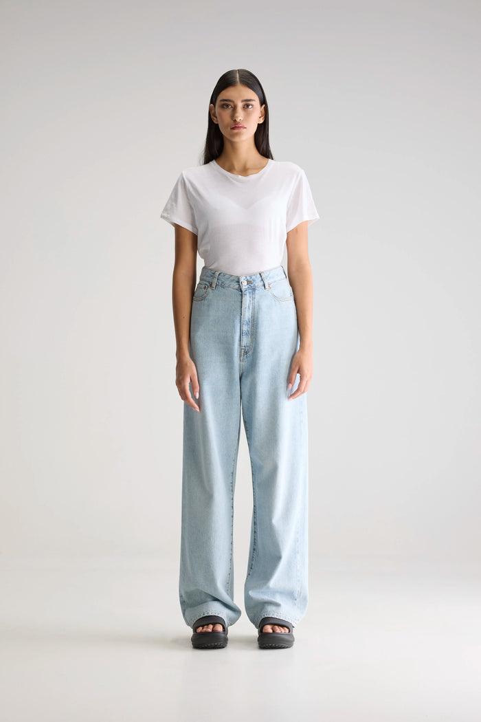 Bellerose Jean Baggy Bleu Taille Basse Pour Femmes