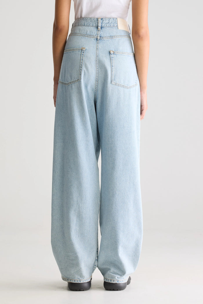 Bellerose Jean Baggy Bleu Taille Basse Pour Femmes