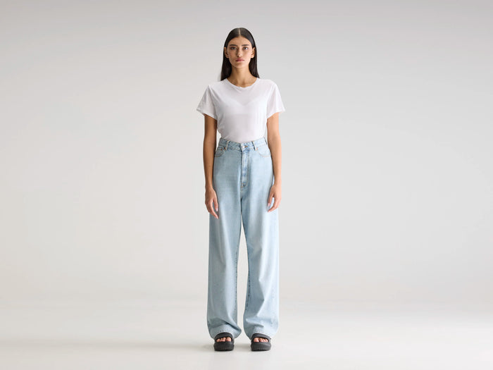 Bellerose Jean Baggy Bleu Taille Basse Pour Femmes