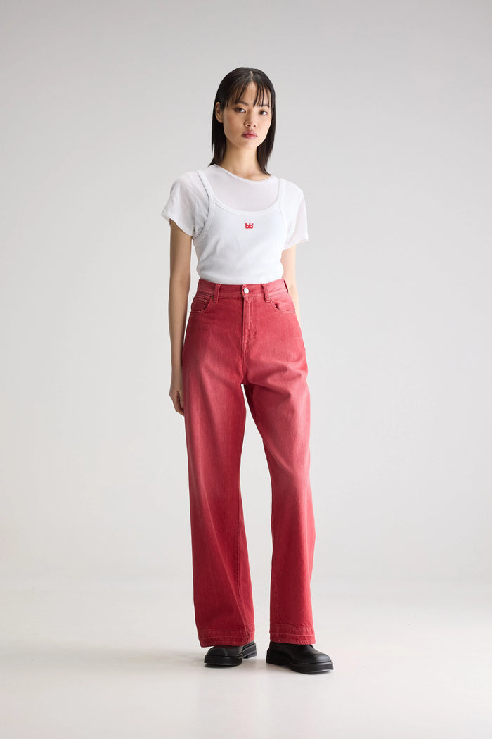 Bellerose Jean Boyfriend Rouge Pour Femmes