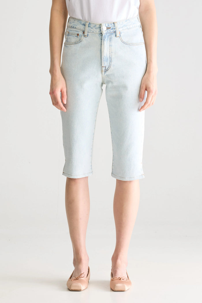 Bellerose Jean Capri Bleu Denim Pour Femmes